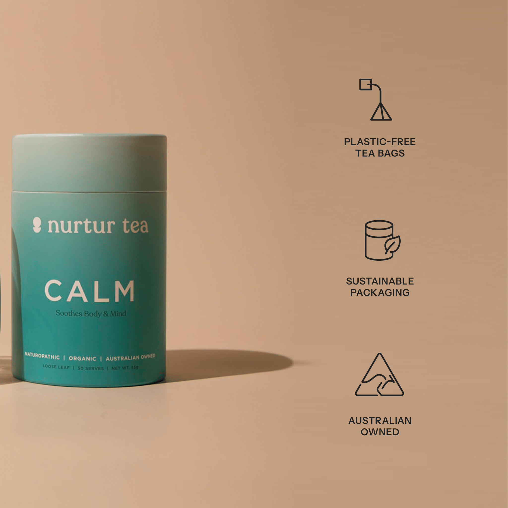 Calm herbal tea for anxiety relief and stress support in women - Nurtur Tea Australia