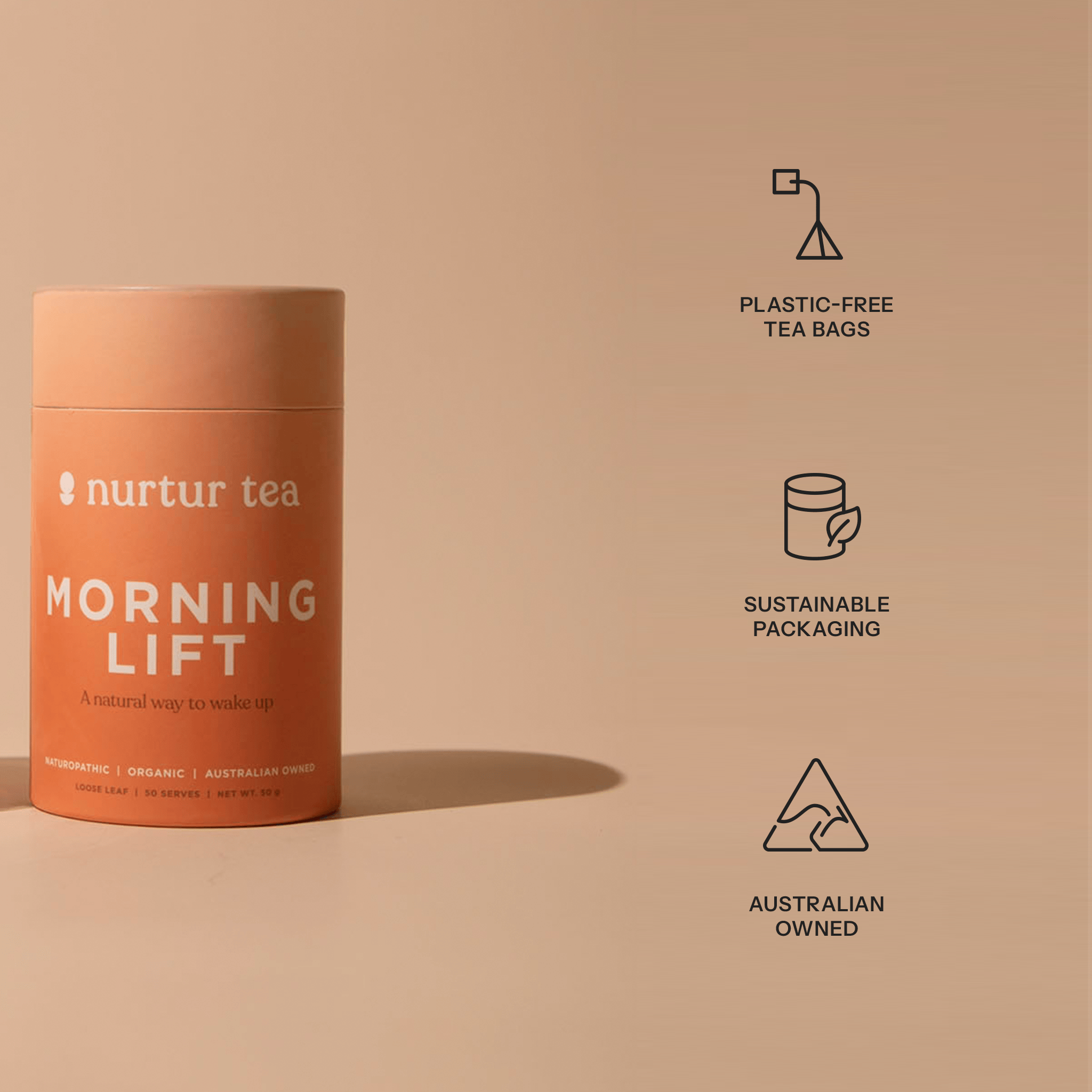 Morning Lift herbal tea for detox and metabolism boost in women - Nurtur Tea Australia