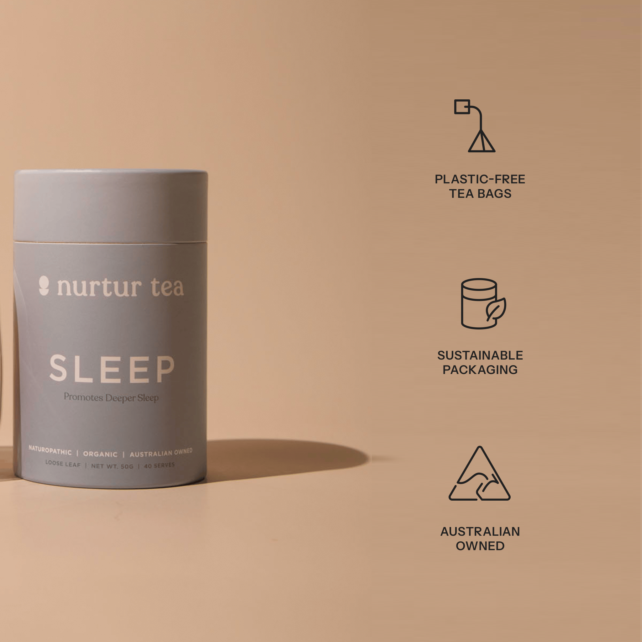 Sleep herbal tea blend for deep quality sleep in women - Nurtur Tea Australia