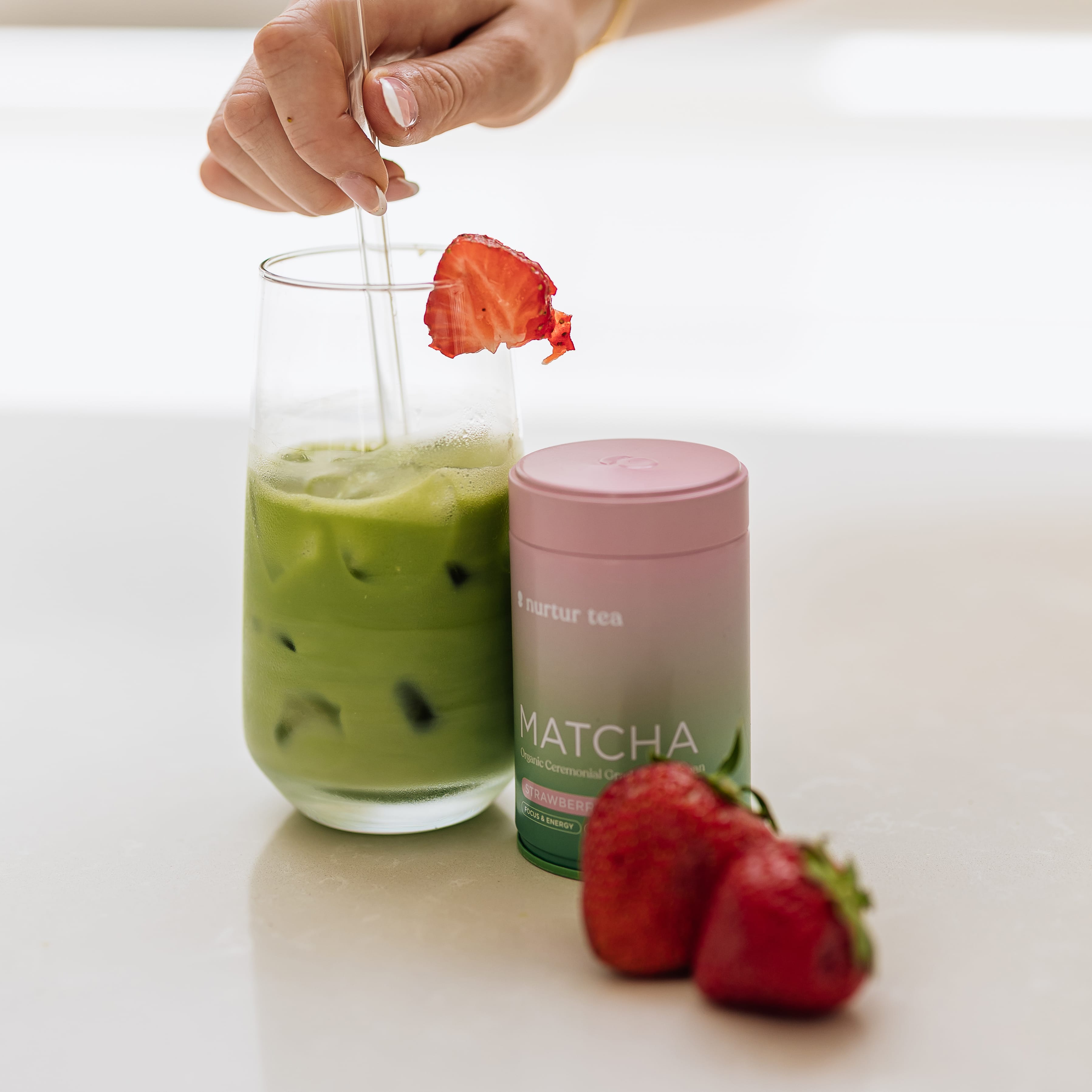 Strawberry matcha powder 3 tin bundle for women - Nurtur Tea Australia